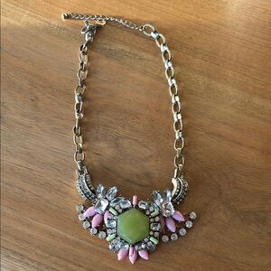Fun Pink and Green Statement Necklace